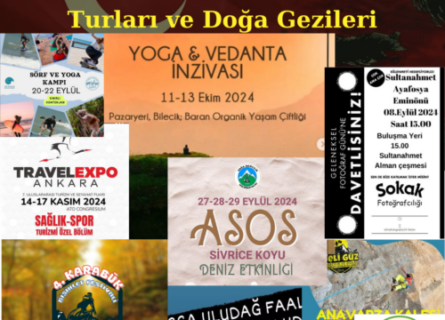13 – 19 Eylül Türkiye’de Yapılacak Outdoor Etkinlikleri, Kültür Turları ve Doğa Gezileri