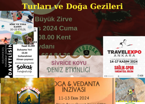 18 – 25 Eylül Türkiye’de Yapılacak Outdoor Etkinlikleri, Kültür Turları ve Doğa Gezileri