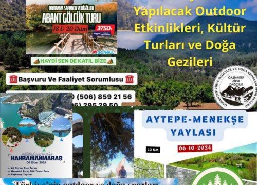 12 -13 Ekim Türkiye’de Yapılacak Outdoor Etkinlikleri, Kültür Turları ve Doğa Gezileri