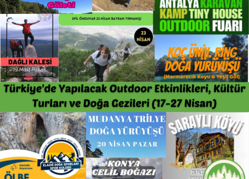 Türkiye’de Yapılacak Outdoor Etkinlikleri, Kültür Turları ve Doğa Gezileri (17-27 Nisan)