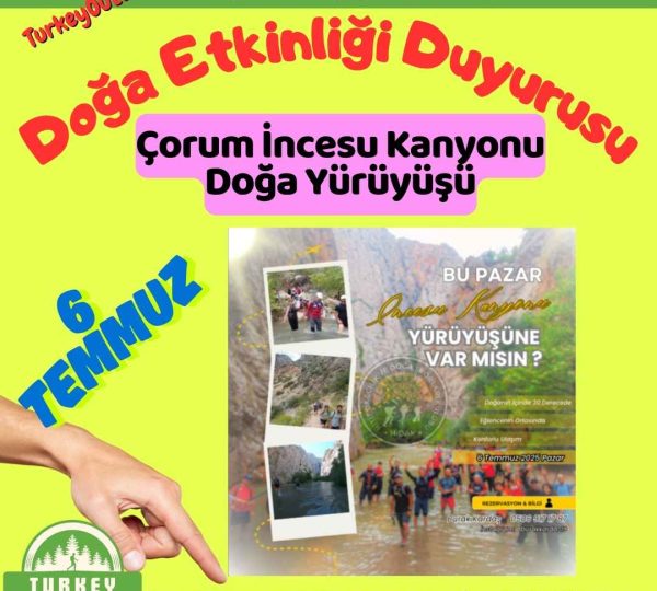 Çorum İncesu Kanyonu Doğa Yürüyüşü