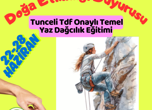 Tunceli Tdf Onaylı Temel Yaz Dağcılık Eğitimi