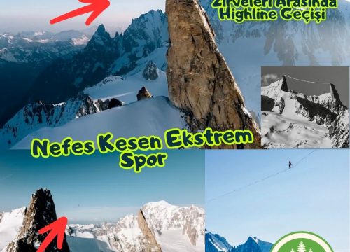 Nefes Kesen Ekstrem Başarı: Mont Blanc Zirveleri Arasında Highline Geçişi Yapıldı