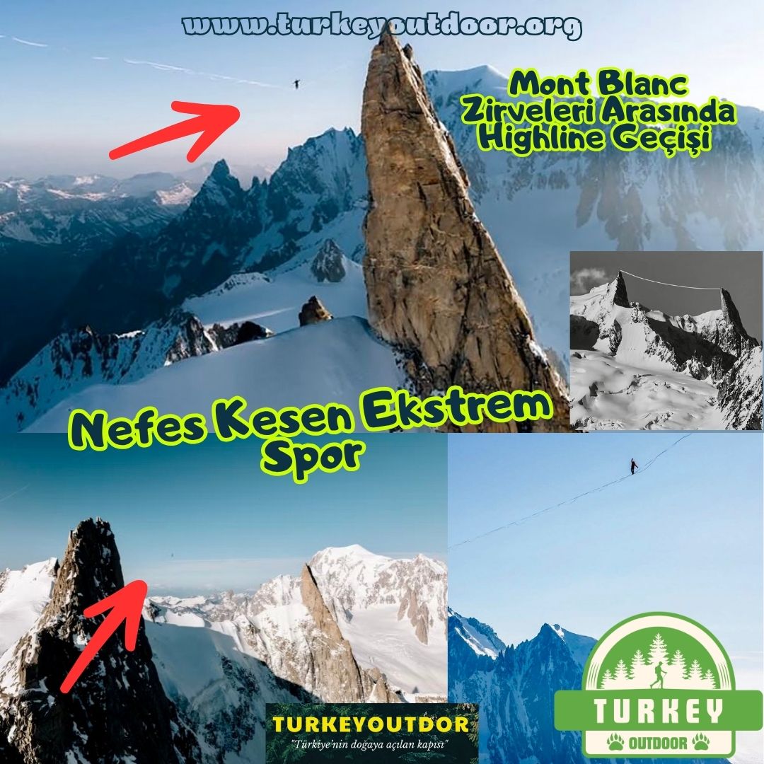Mont Blanc Zirveleri Arasında Highline Geçişi