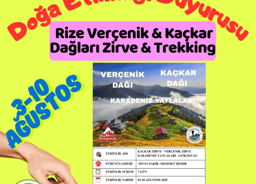 Rize Verçenik & Kaçkar Dağları Zirve & Trekking