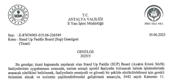 Antalyada Ticari Stand Up Paddle (SUP)