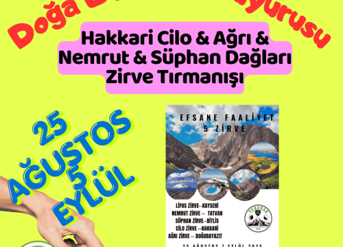Hakkari Cilo & Ağrı & Nemrut & Süphan Dağları Zirve Tırmanışı