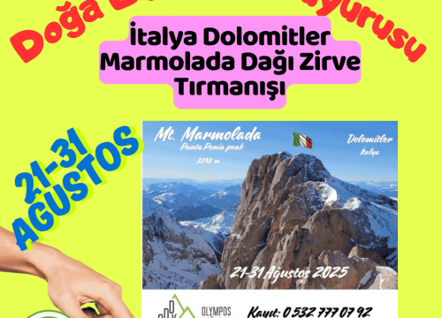 İtalya Dolomitler Marmolada Dağı Zirve Tırmanışı