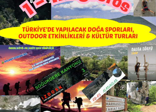 Türkiye’de Yapılacak Doğa Sporları, Outdoor Etkinlikleri & Kültür Turları (1 – 11 Ağustos 2025)