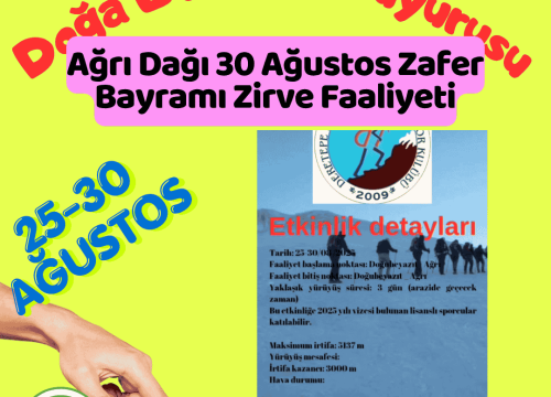 Ağrı Dağı 30 Ağustos Zafer Bayramı Zirve Faaliyeti