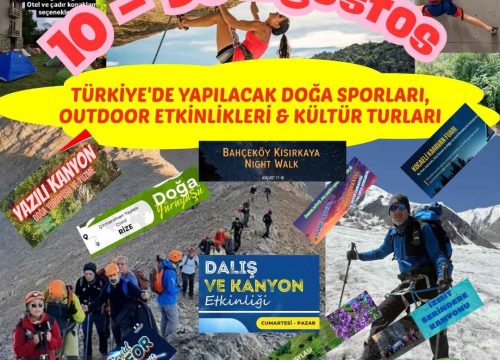 Türkiye’de Yapılacak Doğa Sporları, Outdoor Etkinlikleri & Kültür Turları (10 – 30 Ağustos 2025)
