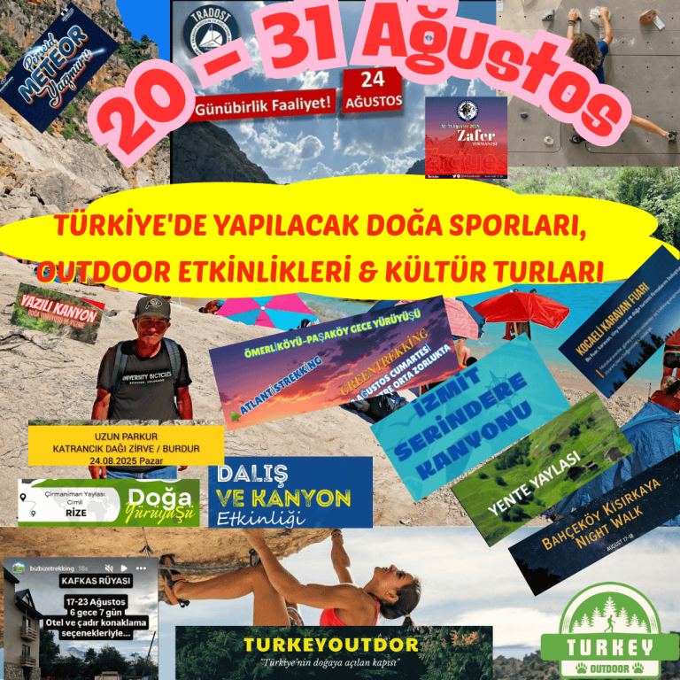 Türkiyede Yapılacak Doğa Sporları, Outdoor Etkinlikleri & Kültür Turları (1)